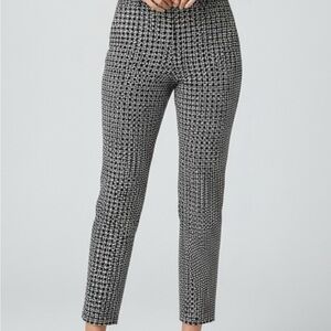 Lord & Taylor Black and White Checkered Cropped Ankle Pants